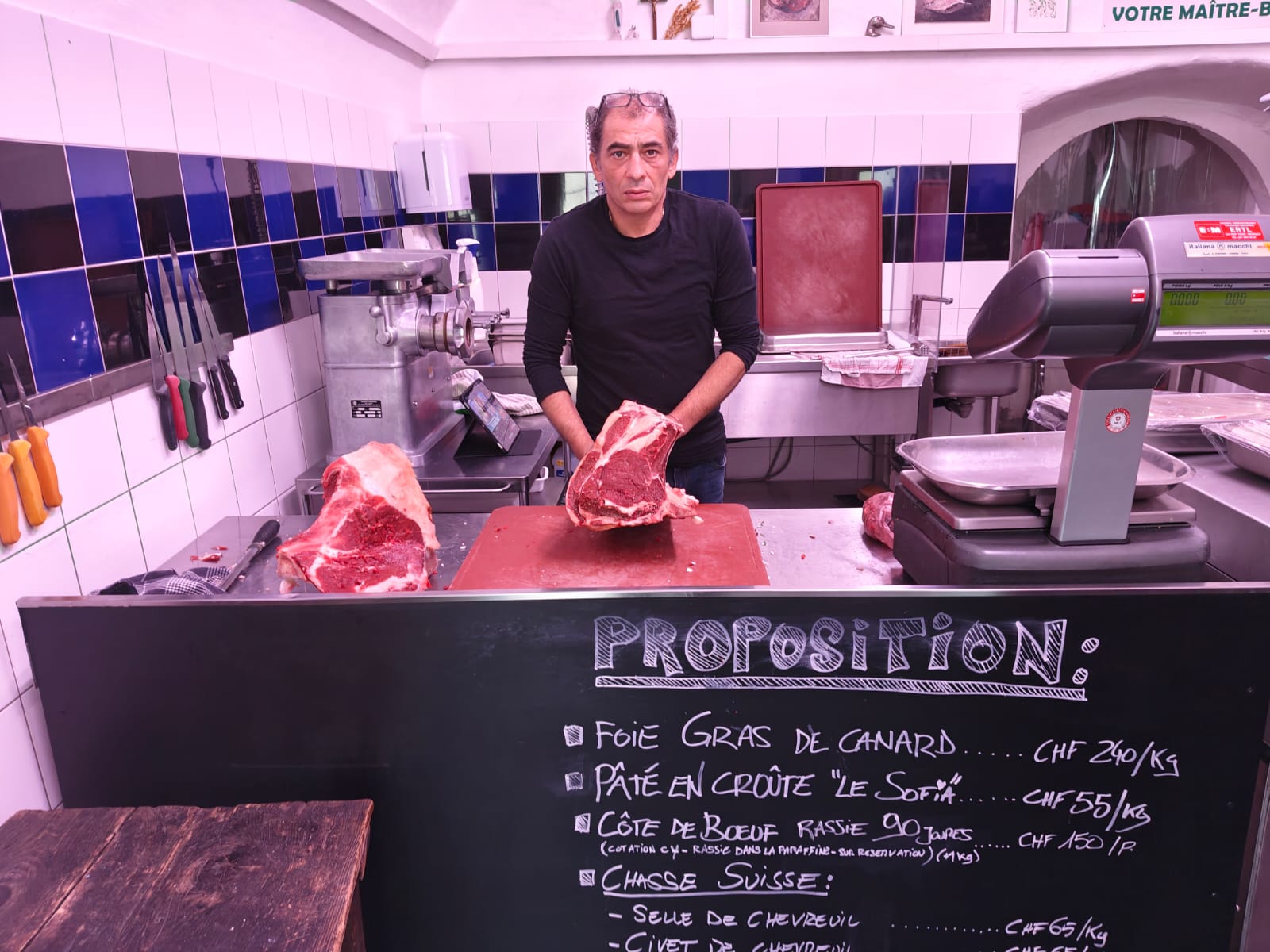 Intérieur de la boucherie Vito Viande